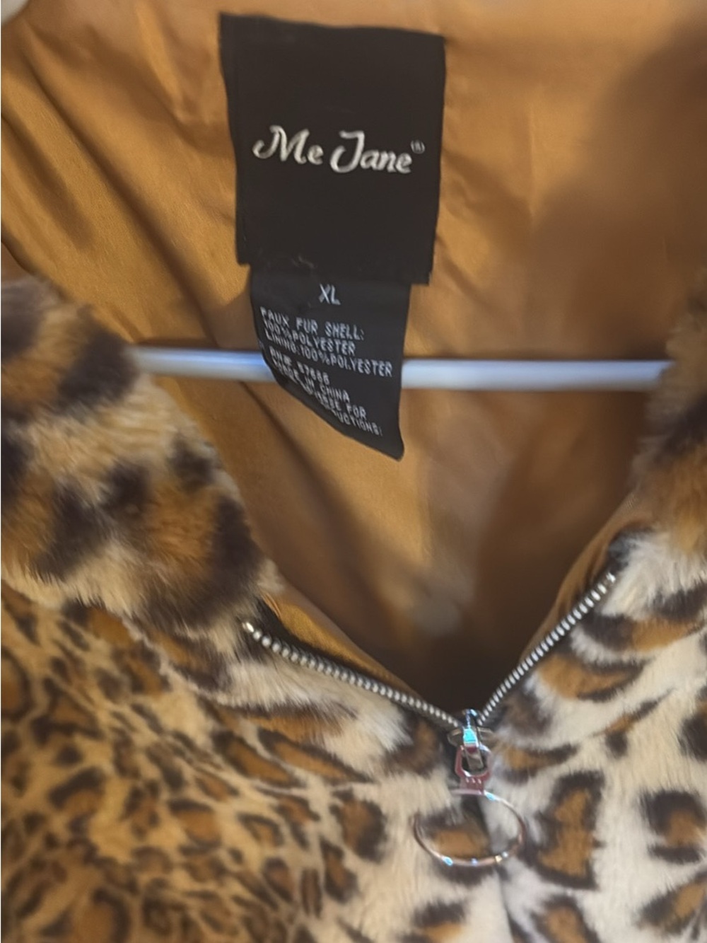 Me Jane Leopard Print Teddy Jacket - Brown & Black